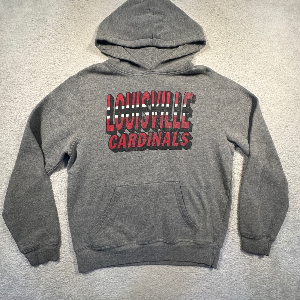 Captivating Apparel Louisville Cardinals Hoodie Sweatshirt Gray Adult‎ Medium